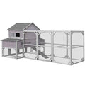 Aivituvin Large Chicken Coops for 15 - 20 Chickens, 3-Section Nest Box, 146 in, Size: 146(Large) x69(W) x67(H), Gray