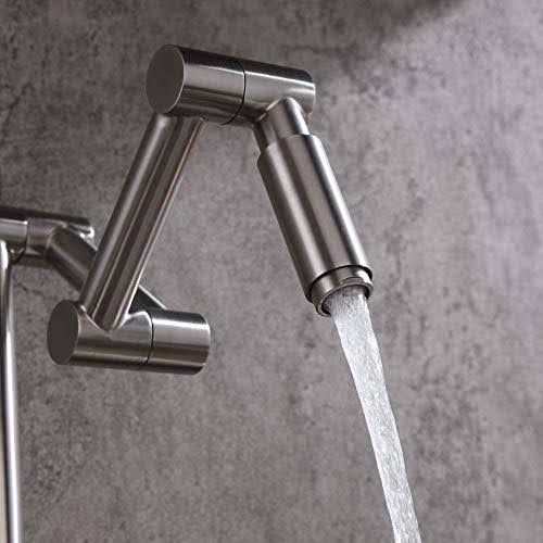 KunMai Stainless Steel Pot Filler Faucet Deck Mounted Kitchen Sink Faucet in BR