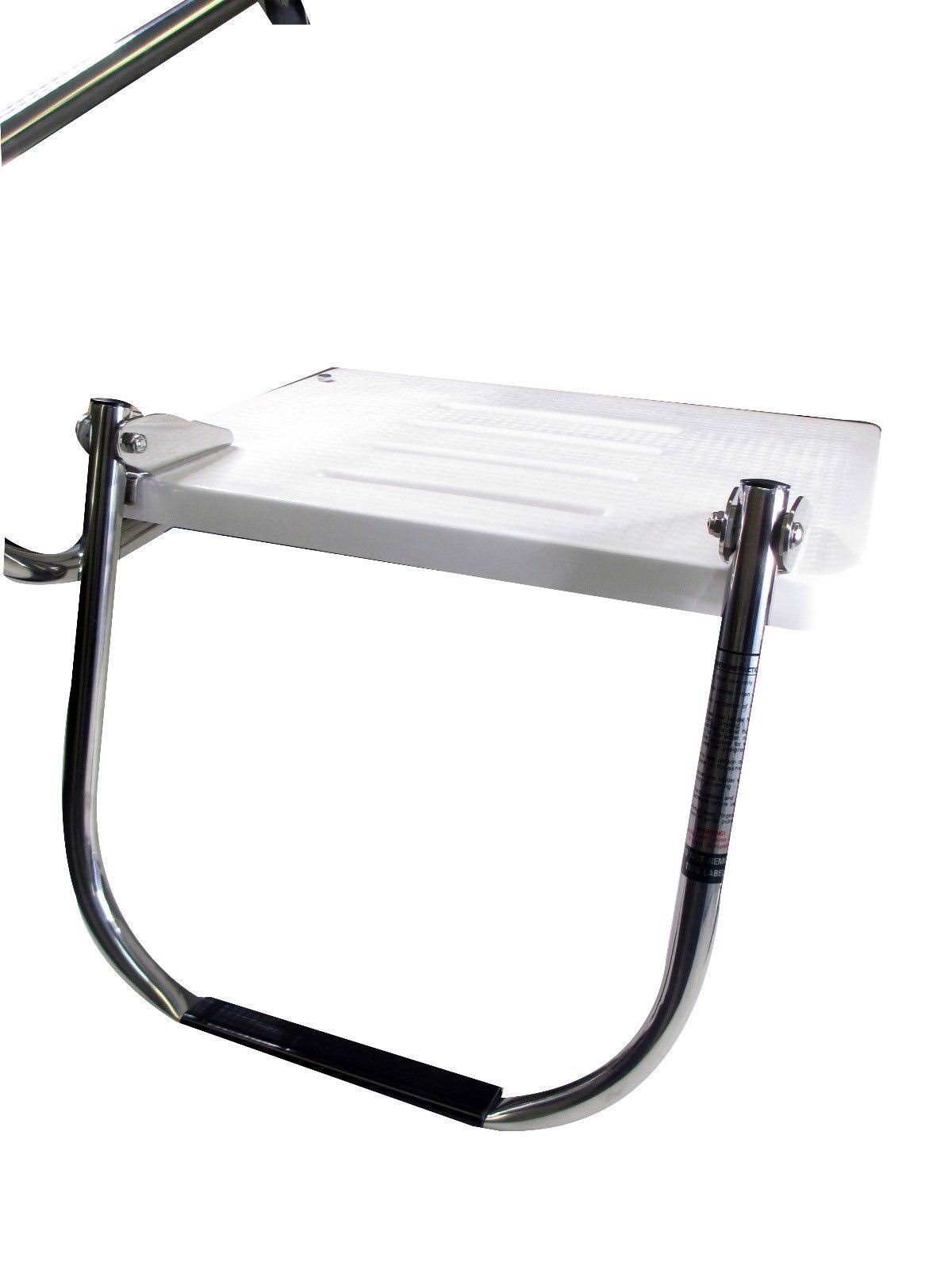 Pactrade Marine Boat Universal Fiberglass Swim Platform Under Mount Fold Down Ladder 1 Step Inboard One Rail