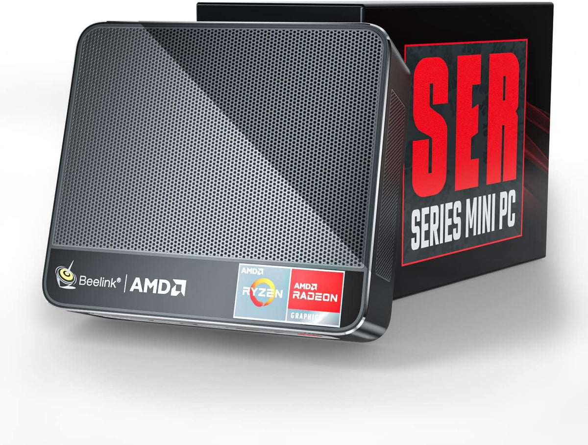 Beelink SER4 Ryzen Mini PC Windows 11 AMD Ryzen 7 4800U(7nm, 8C/16T)up to 4.2GHz, 32GB DDR4 RAM 512GB NVME SSD, 4K@60Hz Triple Display Dual HDMI+Type-C, Support 57W Mini Gaming Computer WiFi 6E BT5.0