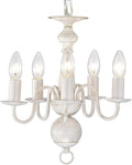 White Chandelier Small Rustic Chandeliers Farmhouse Metal Chandeliers 5 Light French Country Chandelier Lighting for Entryway,Foyer,Dining Room and Living Room