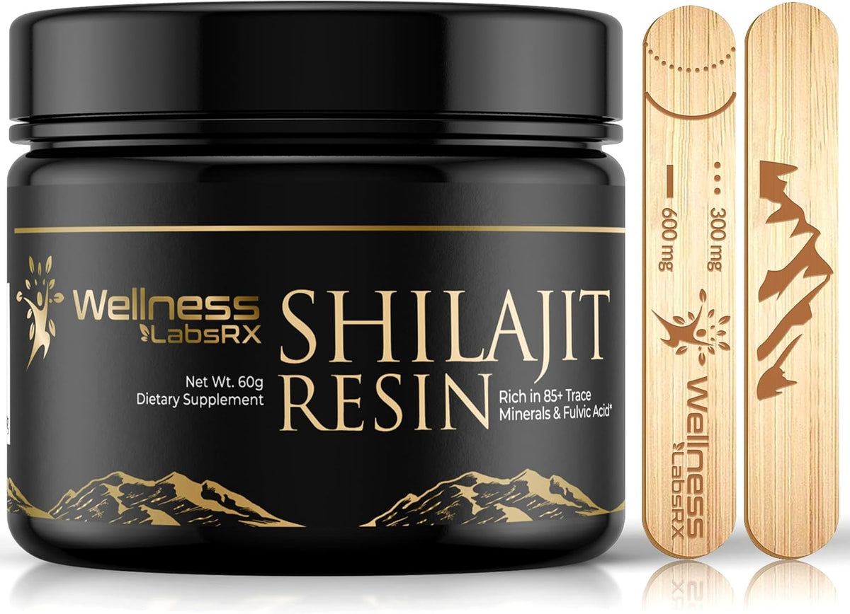Shilajit Pure Himalayan Organic Shilajit Resin - Himalayan Shilajit Supplement- Maximum Potency and Pure Shilajit for Men, Gold Grade Natural Shilajit with 85+ Trace Minerals and Fulvic Acid - 60g