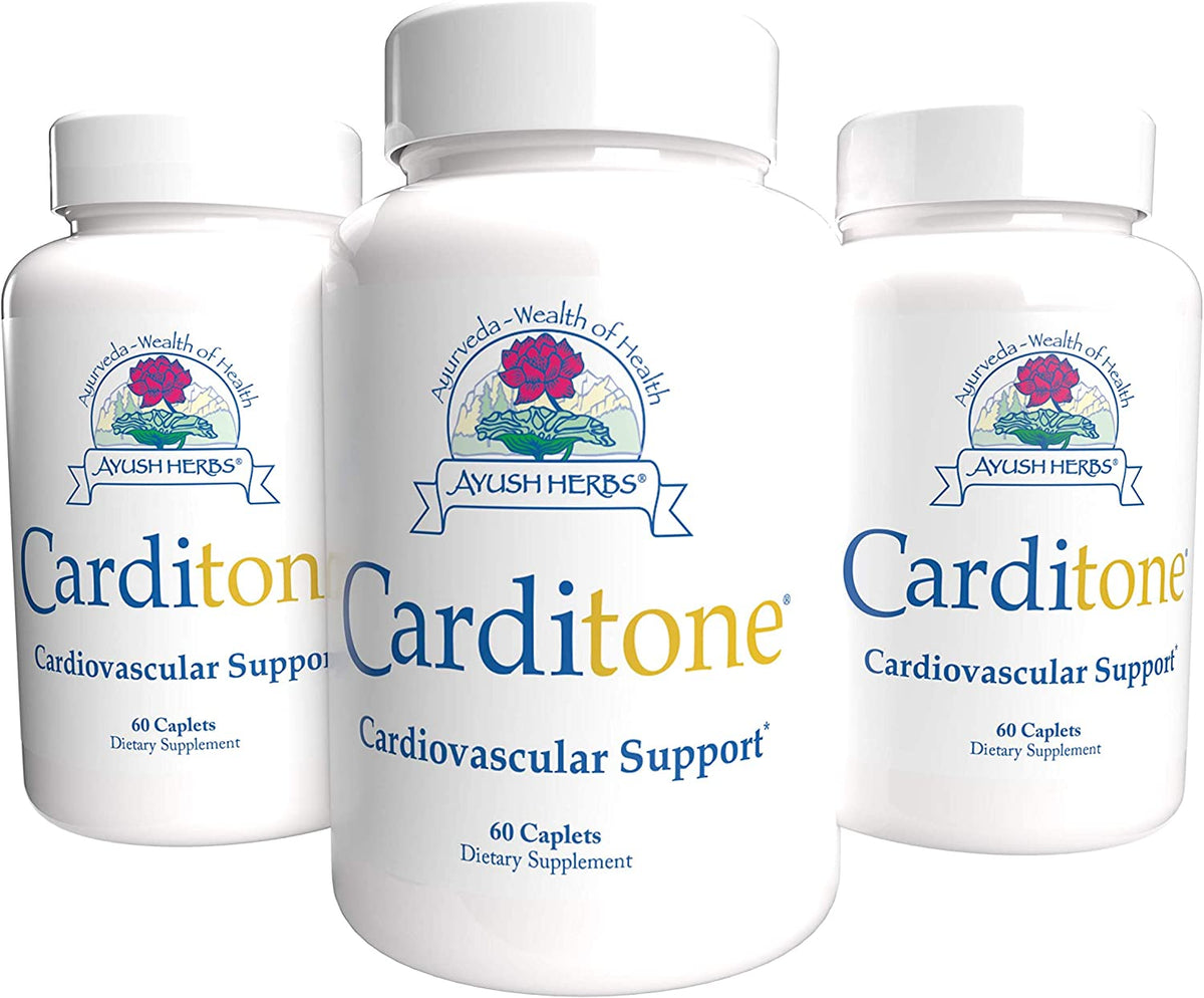 Ayush Herbs Carditone, Unbeatable Blood Pressure and Cardiovascular Support Herbal Supplement, 60 Tablets