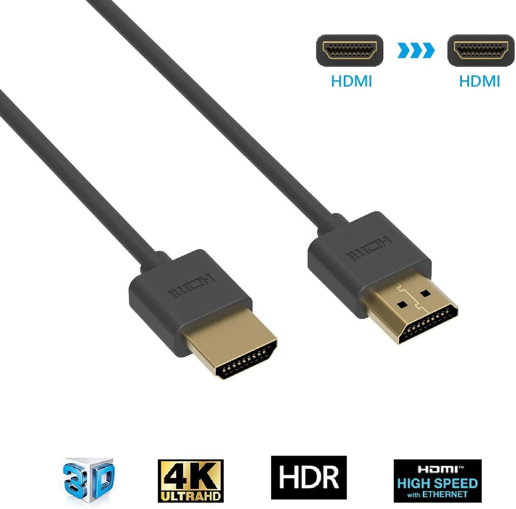 ACCL 1.5Ft HDMI Slim Cable 4K/60Hz OD3.8mm, 3 Pack
