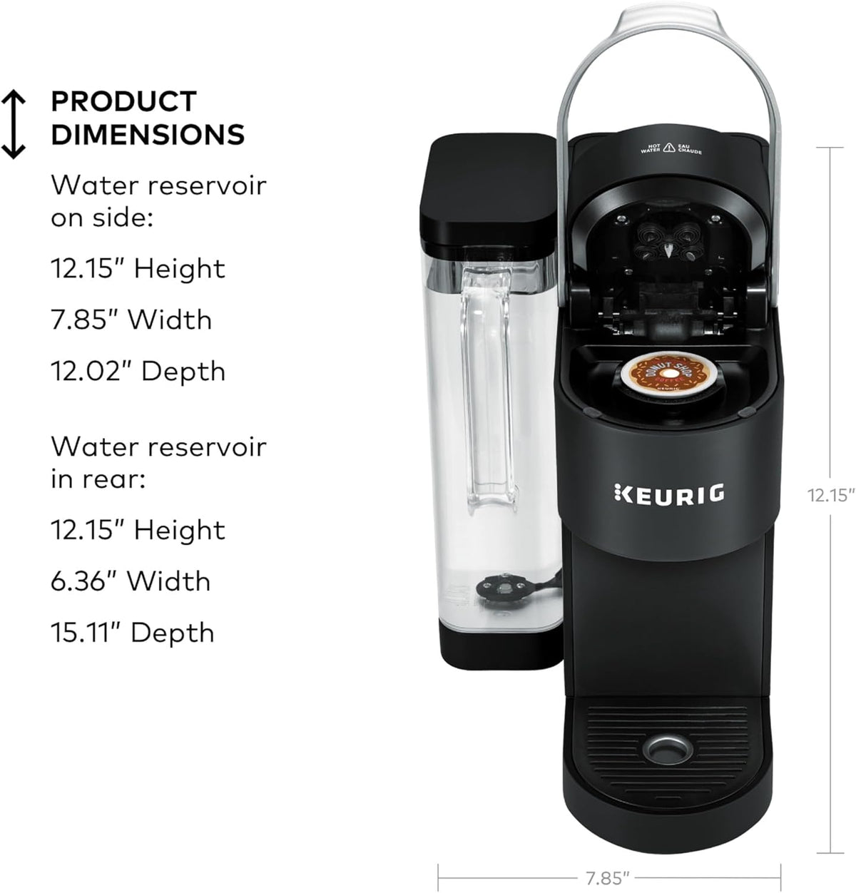Keurig K-Supreme Single Serve K-Cup Pod Coffee Maker, MultiStream Technology, 4 Brew Sizes, 66oz Dual-Position Removable Reservoir, Black
