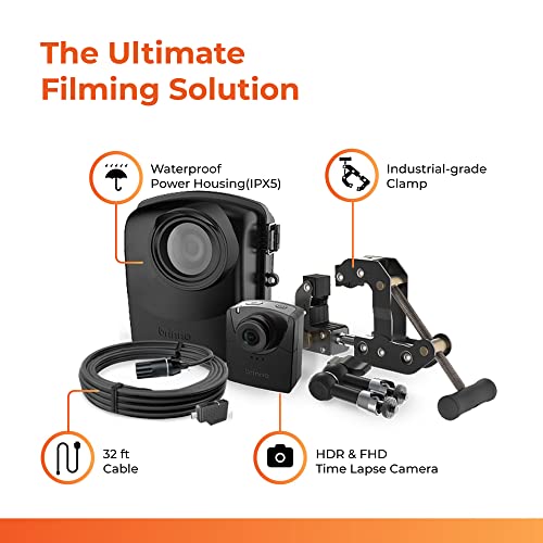 Brinno BCC2000 Plus Construction Camera Bundle - Includes: Full HD TLC2000 Time Lapse Camera, 32-ft Extender for Laptop/Tablet, Clamp Mount & Waterproof Case - 1 Year Battery - 2 Pack
