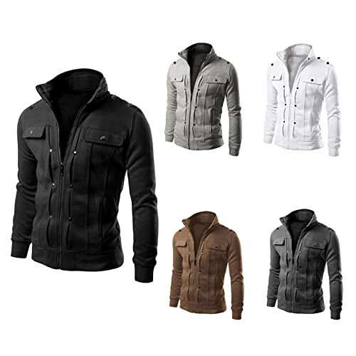 Bomber Jacket Men, Men's Jackets-Windproof Lightweight Bomber Jacket Full Zip Winter Warm Padded Coats Outwear