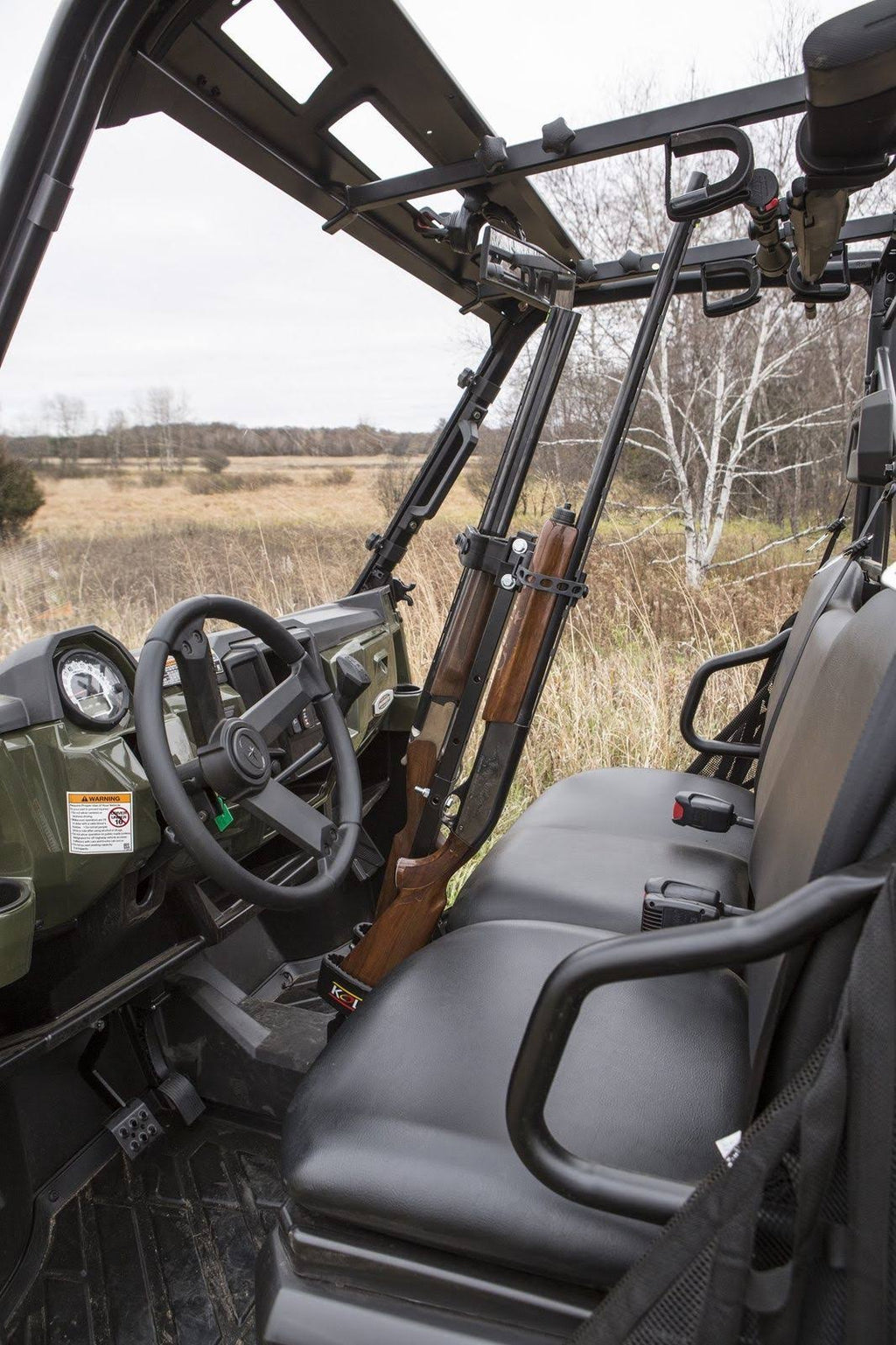 Double UTV Cab Floor Mount Gun Rack Adjustable Vertical Gun Rack Floor Holder 20073