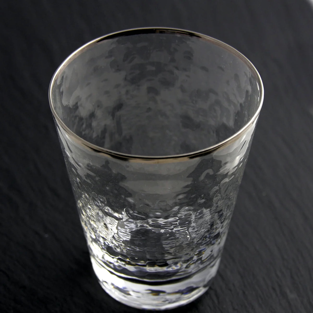 Split P Metallic Rim Double Old Fashioned Set - Silver