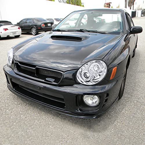 SPEC-D TUNING Dual Halo LED Projector Headlights Glossy Black Housing Smoke Lens Compatible with 2002-2003 Subaru Impreza, Left + Right Pair Headlamps Assembly