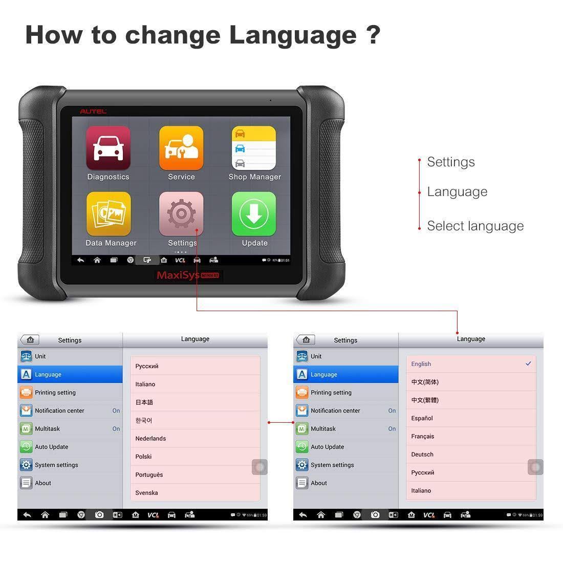 Autel MaxiSys MS906BT OBD2 Bluetooth Auto Diagnostic Tool Scanner ECU Coding
