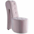 Best Master Furniture Tristram 19x22 Velvet High Heel Shoe Chair in Pink