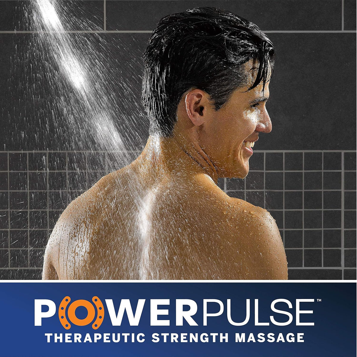 Waterpik Slide Rail Hand Held Shower Head Chrome Height Select with PowerPulse Therapeutic Massage Spray, SRXPP-763ME