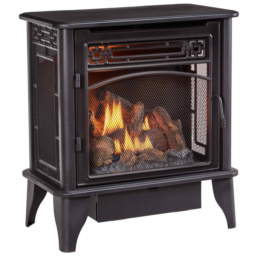 Procom GAS Stove 3-Sided Black Dual Fuel with Remote Control - 23,000 BTU PCNSD25RTA