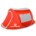 Wakeman Pop-Up Tent 2 Person, Water Resistant Barrel Style Tent For Camping With Rain Fly And Carry Bag, Sunchaser 2-Person Tent - Red