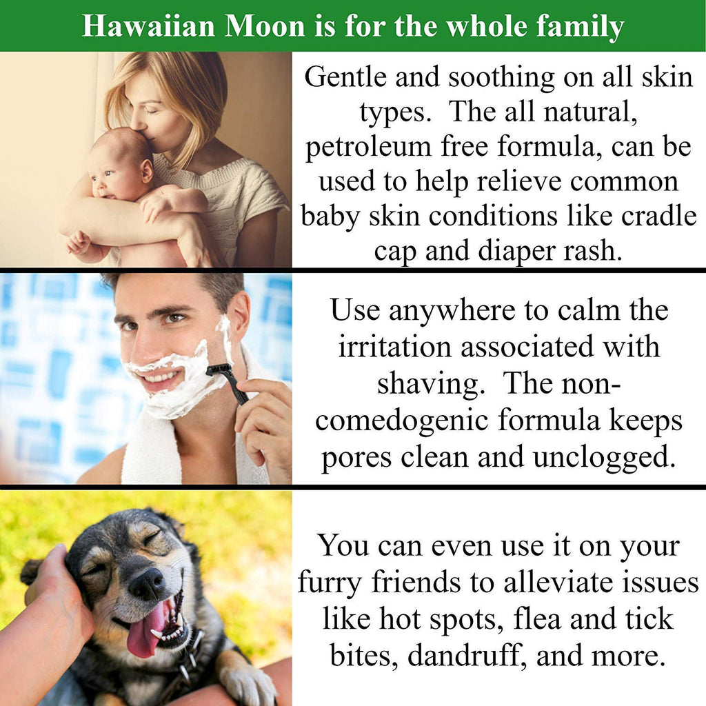 Hawaiian Moon Aloe Cream 9 Ounce Jar and Two Travel Size 3/4 Ounce Jars