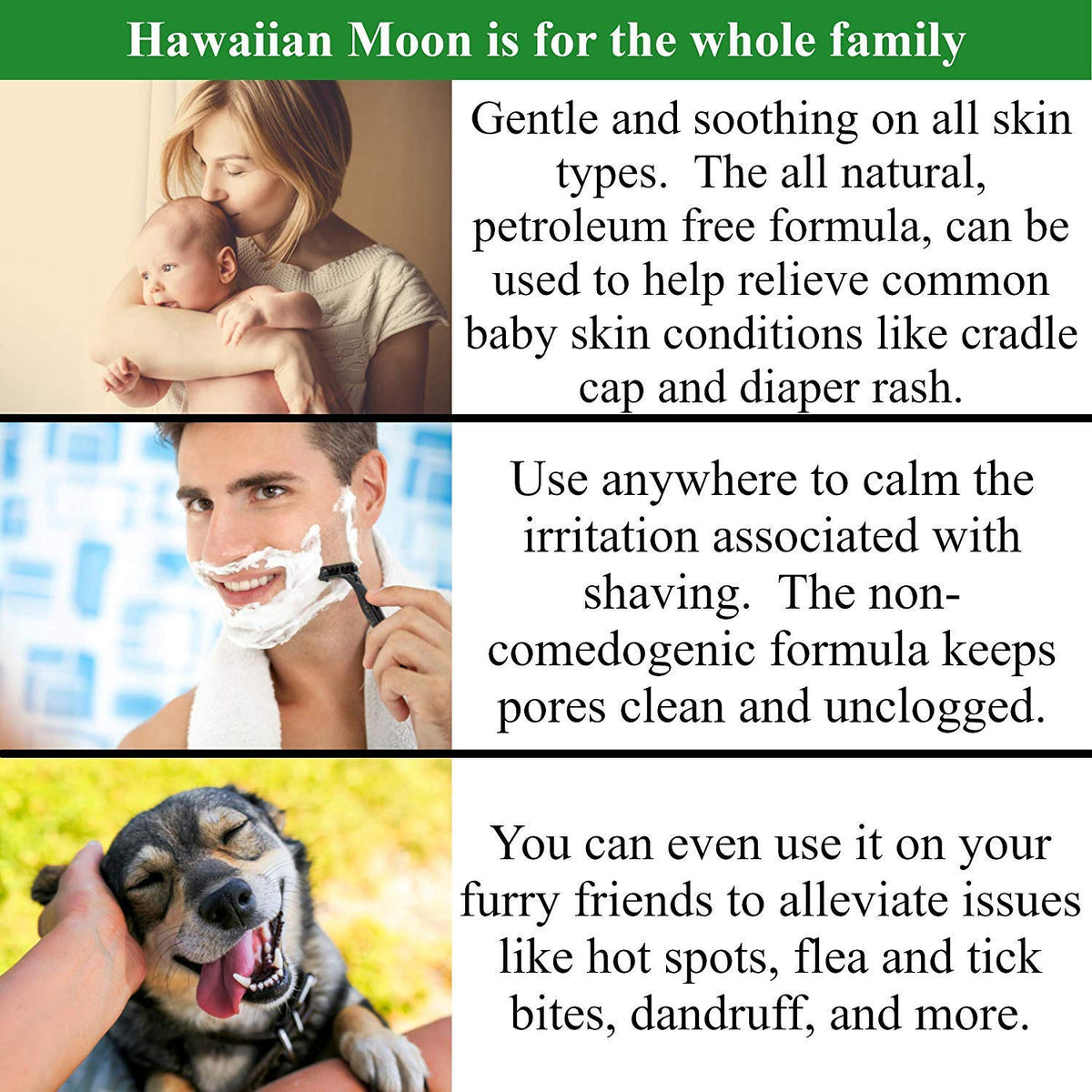 Hawaiian Moon Aloe Cream 9 Ounce Jar and Two Travel Size 3/4 Ounce Jars