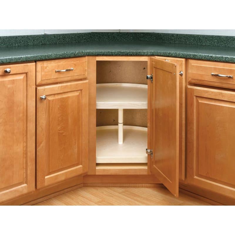 Rev-A-Shelf 4WLS273-20-536 20x22 Natural Wood 3 Shelf D-Shape Independent Lazy Susan