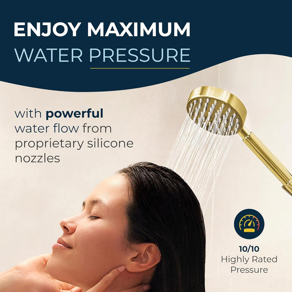 HammerHead Showers? Solid Metal LOW FLOW Handheld Shower Head with Hose and Brass Holder - OIL RUBBED BRONZE ?C Water Saving 1.75 GPM Detachable Shower Head - Adjustable Shower Wand Bracket & 6ft Hose