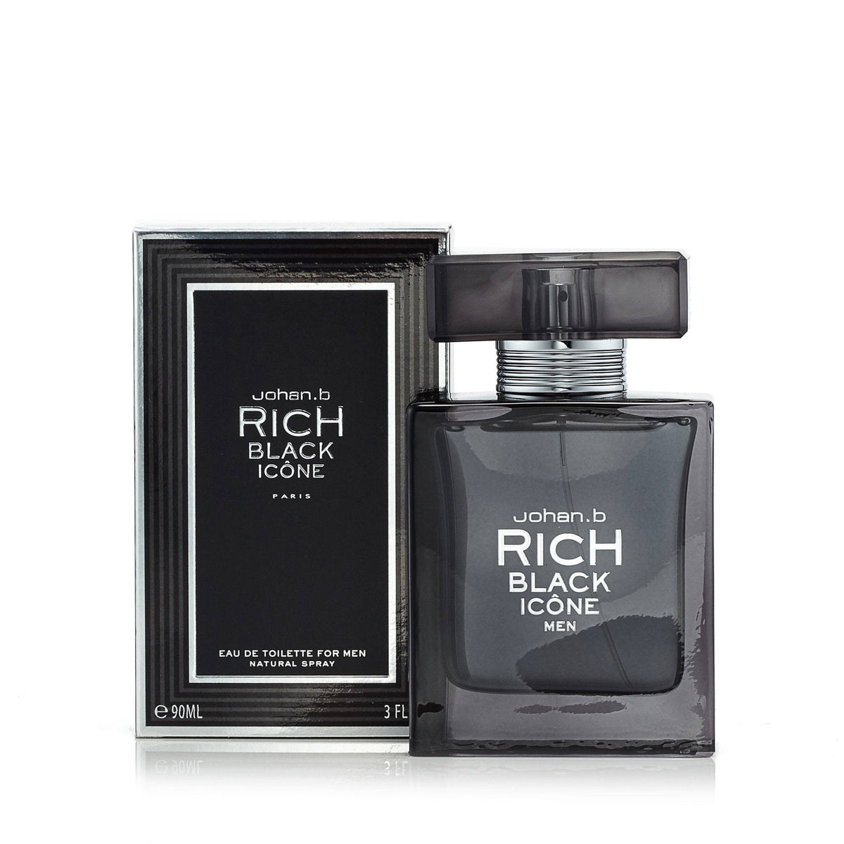 Rich Black Icon Eau De Toilette Spray for Men - 3.0 oz.
