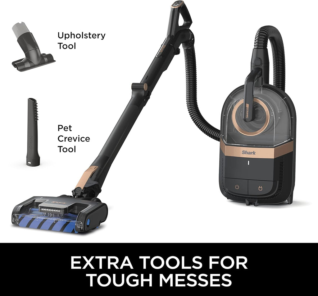 Shark CZ2001 Canister Vacuum Vertex Bagless Corded with Self-Cleaning Brushroll & DuoClean PowerFins, Black/Copper, Placeholder