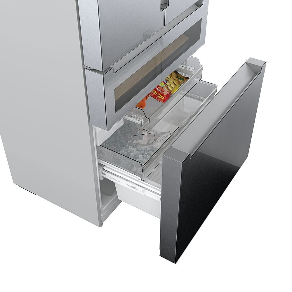 Bosch - 800 Series 20 Cu. Ft. 4-Door French Door Counter-Depth Smart Refrigerator with Beverage Cooler Drawer - Stainless steel