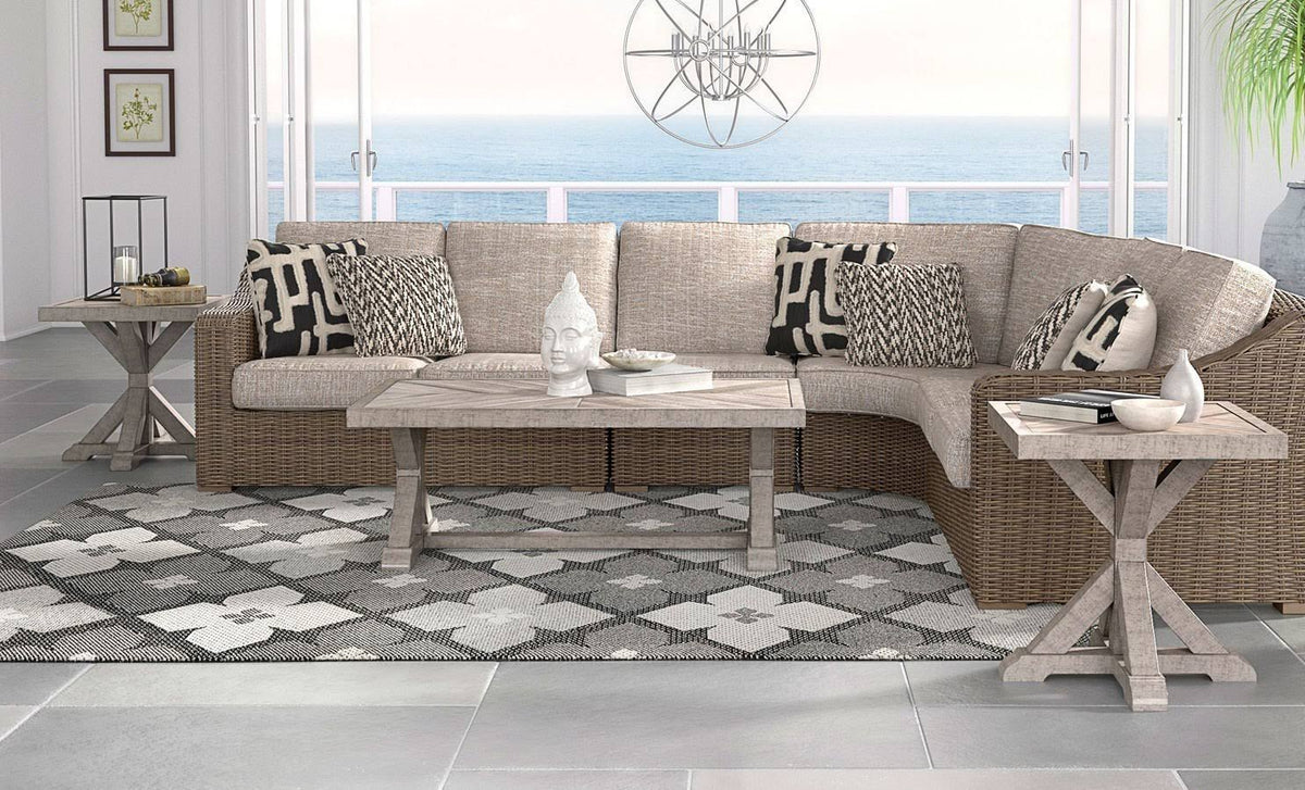 Beachcroft Rectangular Cocktail Table - Beige - Outdoor by Ashley
