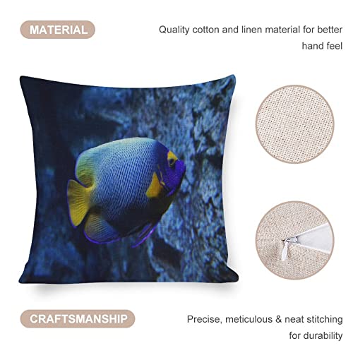 Cushion Pillow Cover Ocean Sea Starfish Zippered Pillow Cover Underwater Sea World Fish Nautical Ocean Throw Pillow Covers 18x18 Pillows for Couch Sofa Patio Furniture Home Decor