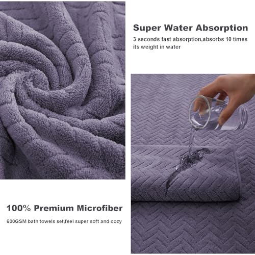 4 Pack Large Bath Towels Set 35x70 Black Oversized Bath Sheet Chair Towels, 600 GSM Ultra Soft & Absorbent Towels for Bathroom, Quick Dry Towel for Gym Hotel Camp Pool