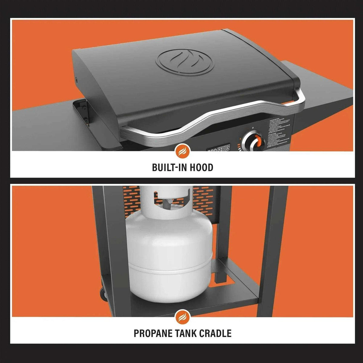 Blackstone Pro Series 2 Burner 22 Propane Pedestal Griddle with Hood