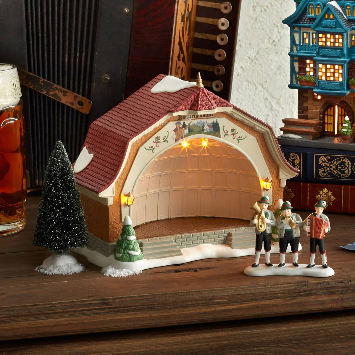 Department 56 Alpine Village Bavarian Concert Hall Boxed Set - Boxed