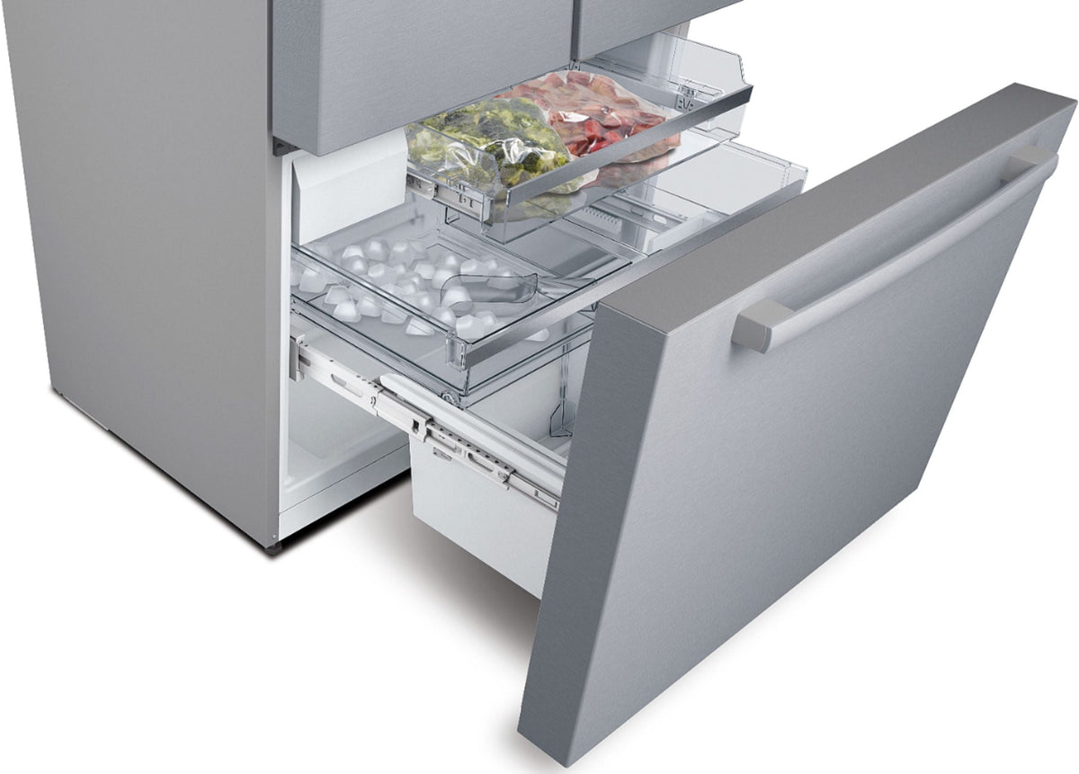 Bosch - 800 Series 21 Cu. Ft. French Door Counter-Depth Smart Refrigerator - Stainless steel