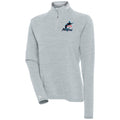 Women's Antigua Heather Gray Miami Marlins Milo Raglan Quarter-Zip Pullover Top