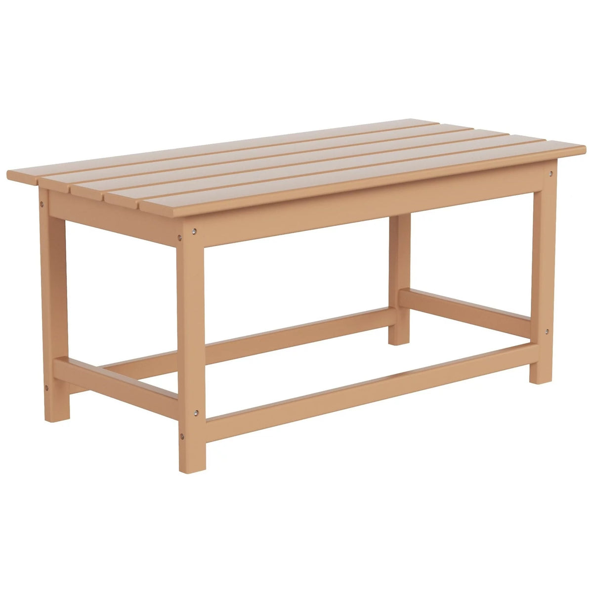 Polytrends Laguna All Weather Poly Outdoor Coffee Table - Rectangle Teak
