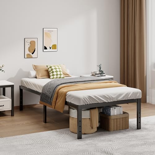 Metal Bed Frame Full Size - 14 Inch Heavy-Duty Full Platform Bed Frame No Box Spring Needed, Easy Assembly, Noise-Free, Sturdy Mattress Foundation, Underbed Storage Space