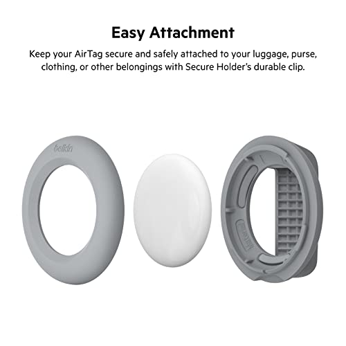 Belkin Apple AirTag Secure Holder with Key Ring - Durable, Scratch-Resistant Case with Open Face & Raised Edges - Protective AirTag Keychain Accessory for Keys