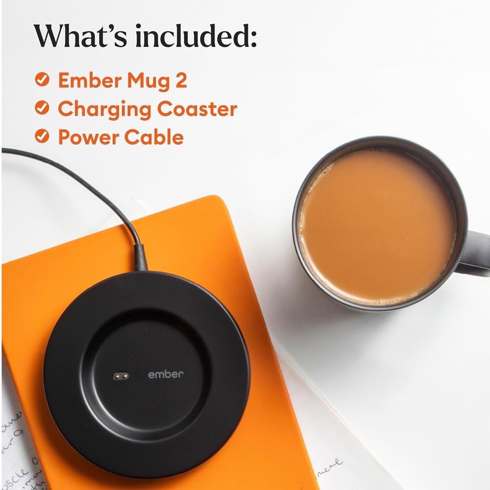 Ember Temperature Control Smart Mug 2, 14 Oz, App-Controlled Heated Coffee Mug with 80 Min Battery Life and Improved Design, White