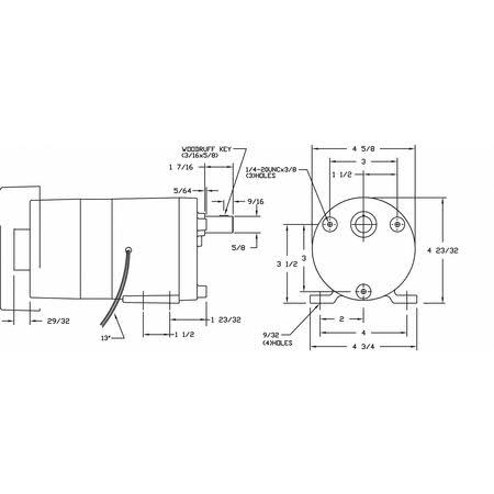 Dayton 1LPN3 AC Gearmotor 13 RPM TEFC 115V