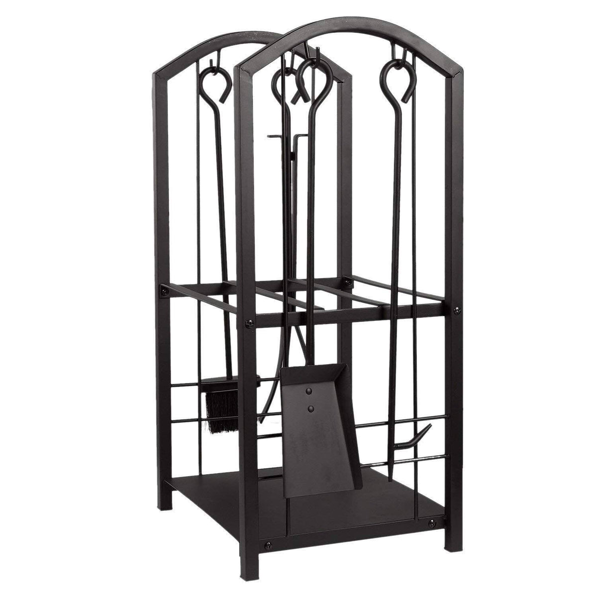 Juvale Firewood Rack with 4 Fireplace Tools - Fireplace Log Holder for Indoor An