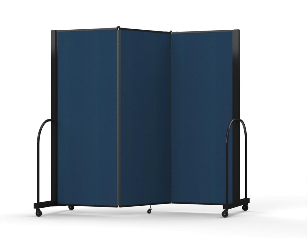 Standard Room Divider with Metal Frame, Folding Portable Partition Privacy Walls for Schools and Offices 7'6 Tall x 8'7 Wide Navy