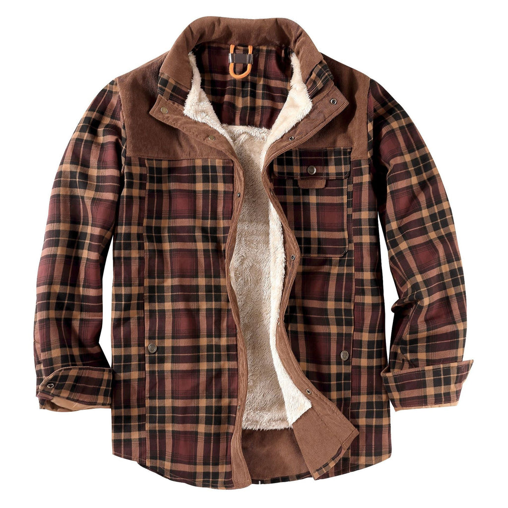 Men's Winter Plaid Sherpa Lined Jacket