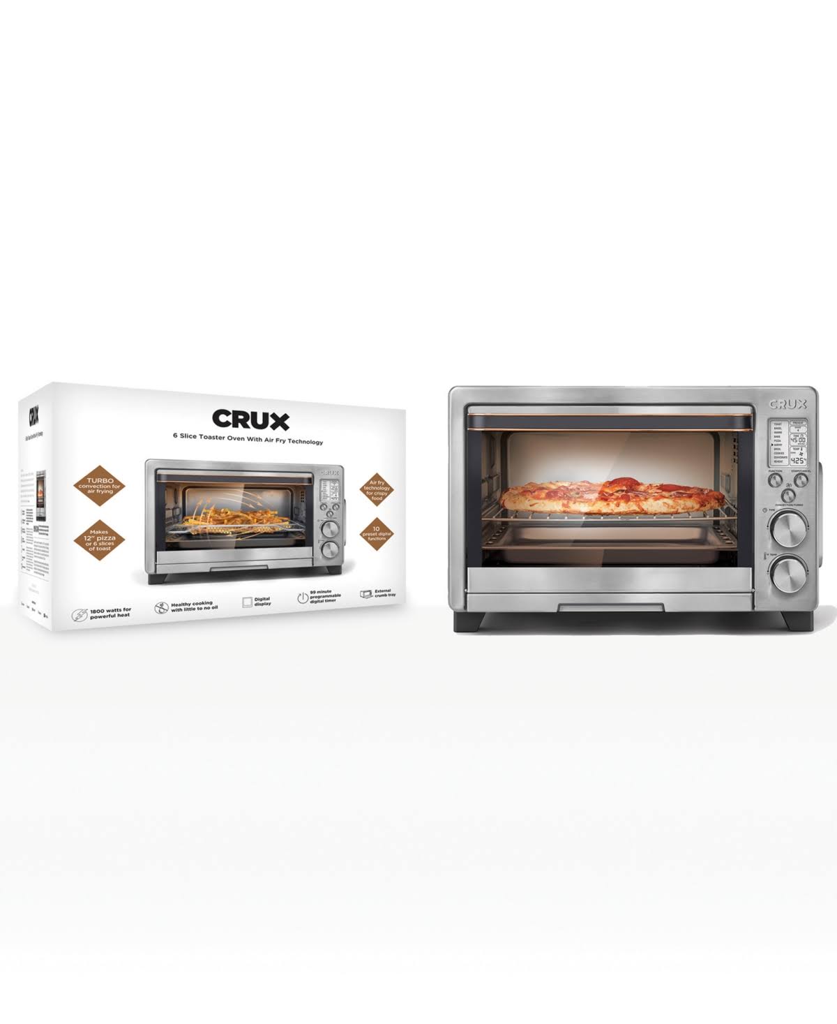 Crux 6 Slice Digital Air Frying Toaster Oven