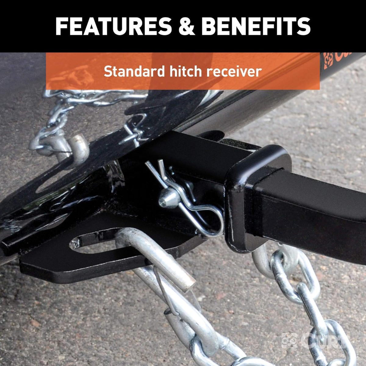 CURT 113123 Class 1 Trailer Hitch with Ball Mount, 1-1/4-In Receiver, Fits Select Ford Mustang