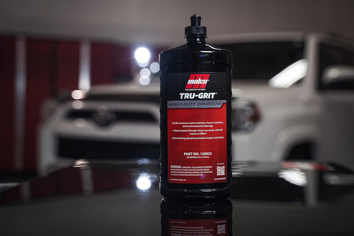 Malco Tru Grit - Heavy Duty Buffing and Polishing Compound for Cars/Automotive Paint Correction and Detailing/Removes 1000-1500 Grit Sand Scratches / 1 Gallon (120001)