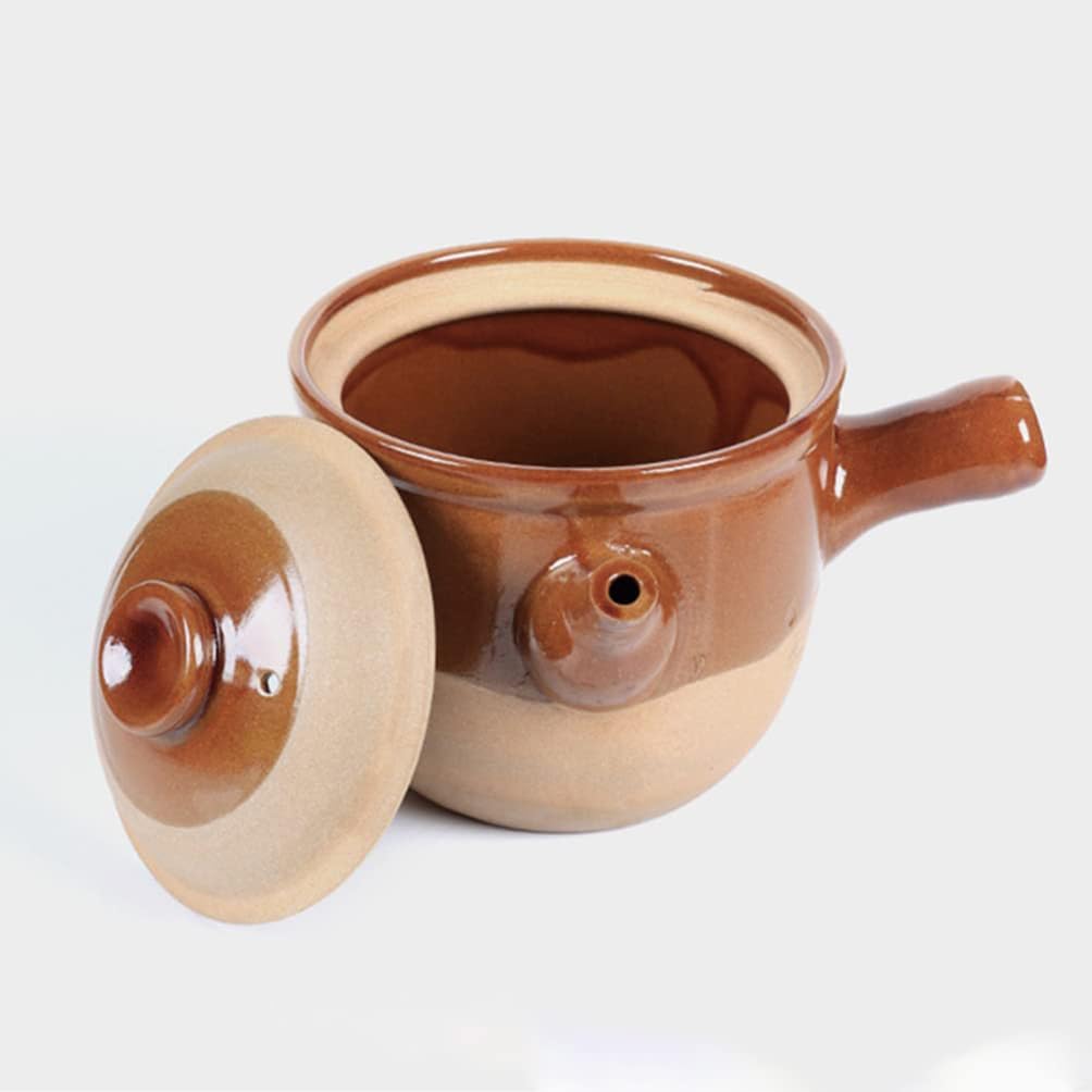 Traditional Chinese Medicine Casserole Retro Skillet Pottery Clay Chinese Medicine Pot Pitcher Teapot Stew Pot Ramen Gift,001,25x19cm (1 22x17.5cm)