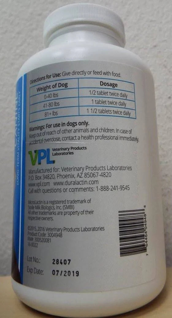 Duralactin Canine 180 Chewable Tablets
