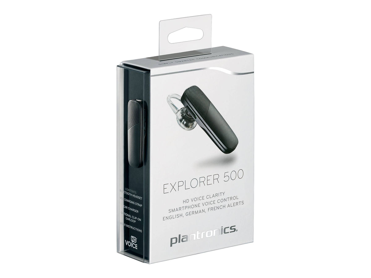 Plantronics Explorer 500 Bluetooth Wireless Earbud Headset - Black Strata