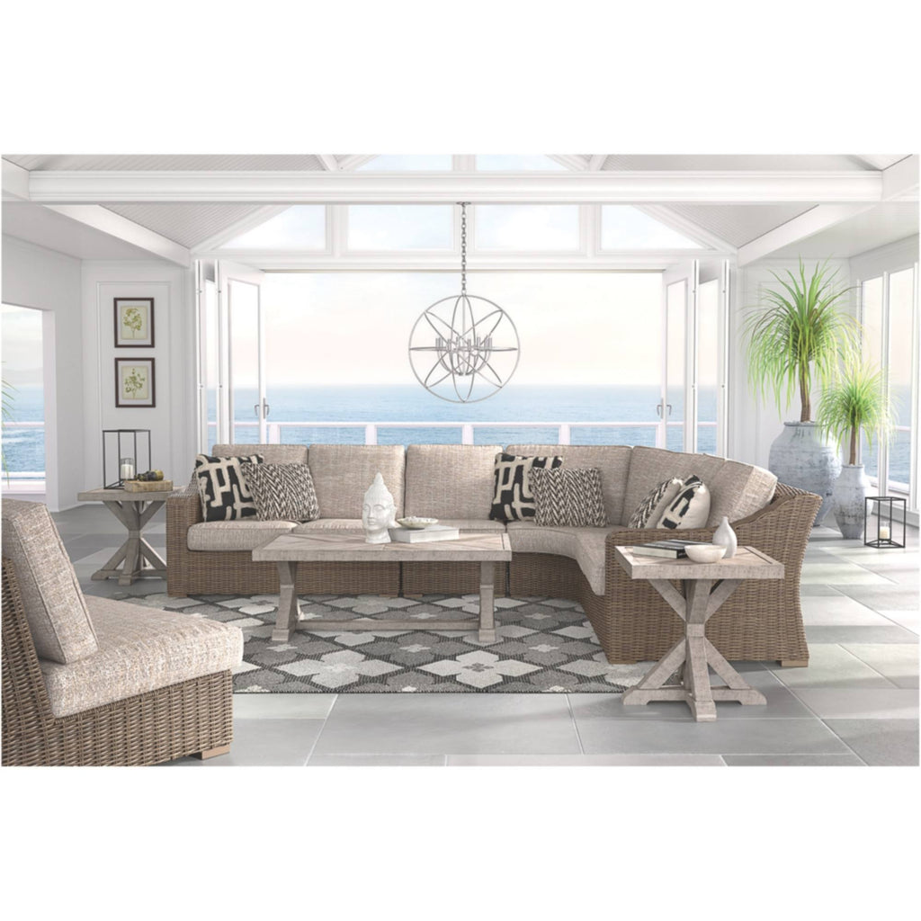 Beachcroft Rectangular Cocktail Table - Beige - Outdoor by Ashley