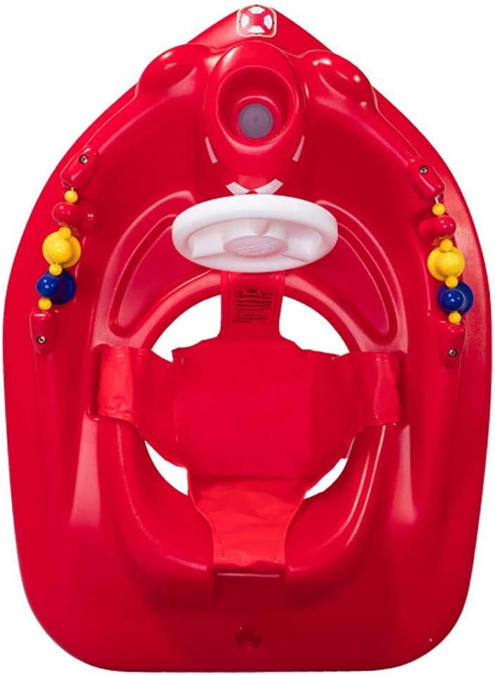SwimWays Plastic Molded Baby Swimming Pool Tug Boat Float with Toys and Canopy