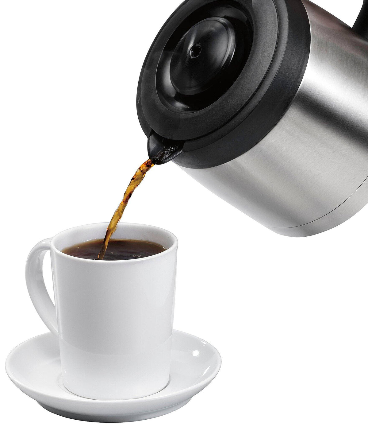 Wolf Gourmet - 10-Cup Coffee Maker with Water Filtration - Stainless Steel/Red Knob